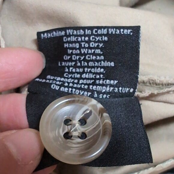 Le Chateau Khaki Pencil Skirt Button Slit Pockets Stretch Vintage Y2K Neutral - Picture 11 of 12